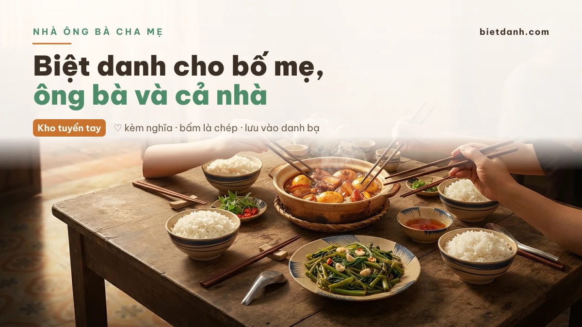 Biệt danh cho bố mẹ, ông bà và cả nhà bên mâm cơm gia đình
