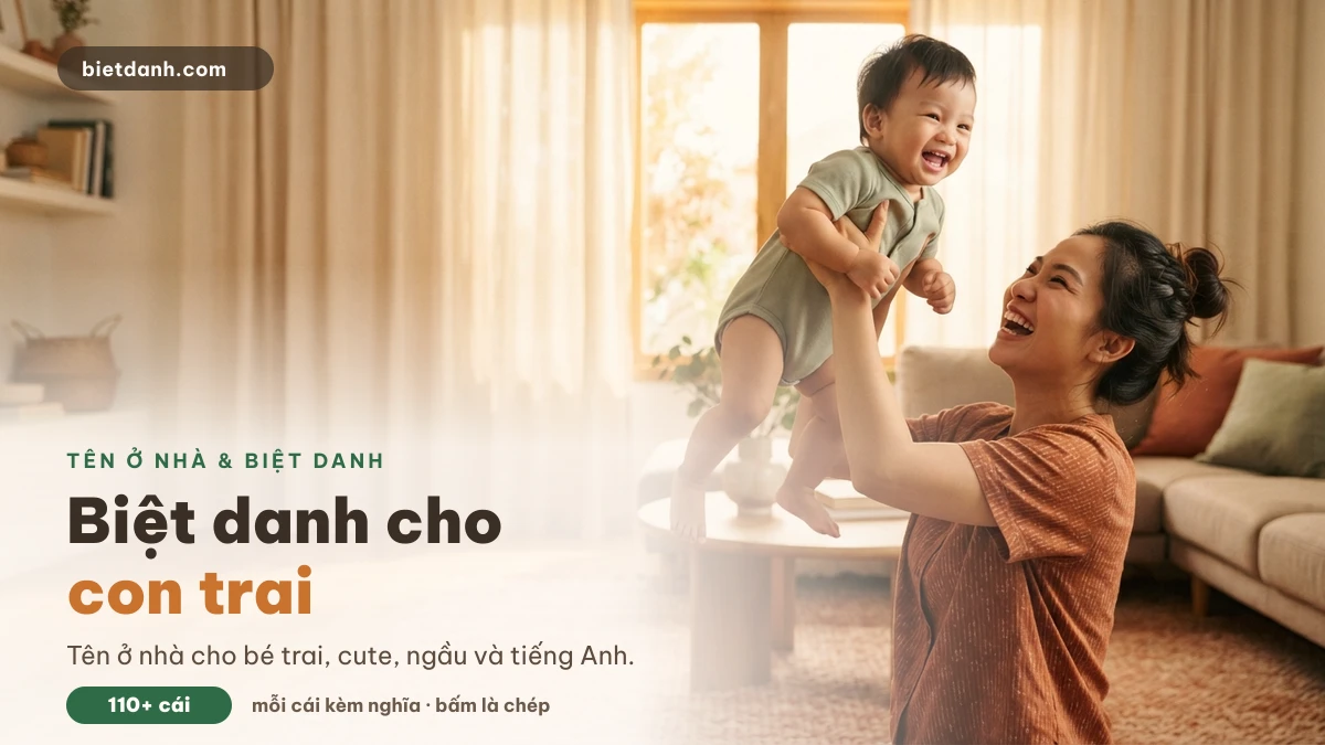 Biệt danh cho con trai và tên ở nhà cho bé trai, kho hơn 110 cái
