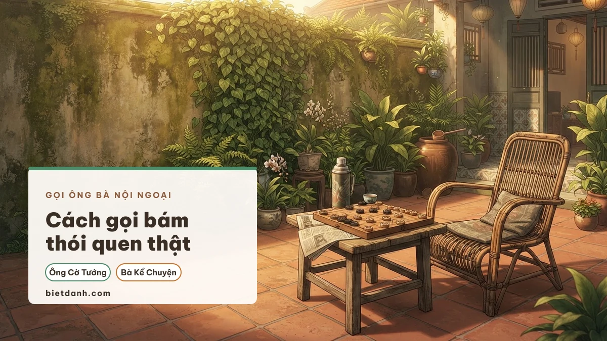 Biệt danh cho ông bà nội ngoại bám thói quen thật