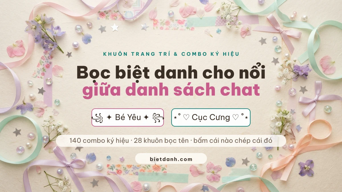 Khuôn trang trí và combo ký hiệu bọc biệt danh cho người yêu