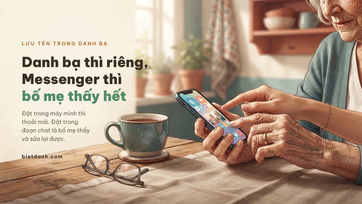 Lưu biệt danh cho bố mẹ trong danh bạ điện thoại