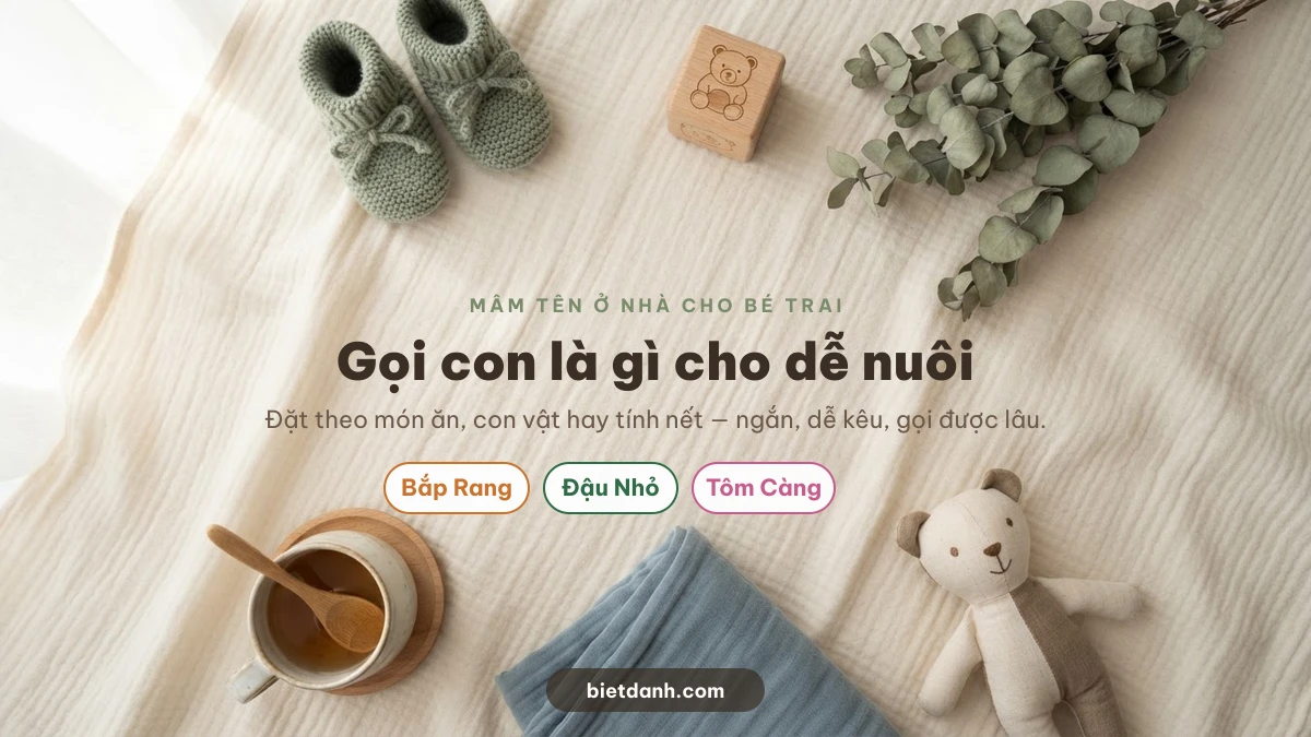 Tên ở nhà cho bé trai đặt theo món ăn, con vật và tính nết